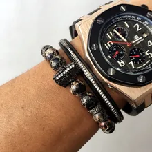 2016 Nuevas cuentas de piedras naturales pulsera de cuentas de piedra Emperador hombres brazalete Negro Gotea la Pulsera Del Estiramiento de Yoga pulseras pulseras