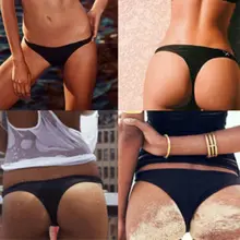 Новые Сексуальные женские однотонные с низкой талией обычное бикини Бразильяно-нижние стринги V купальники мужские плавки спандекс полиэстер
