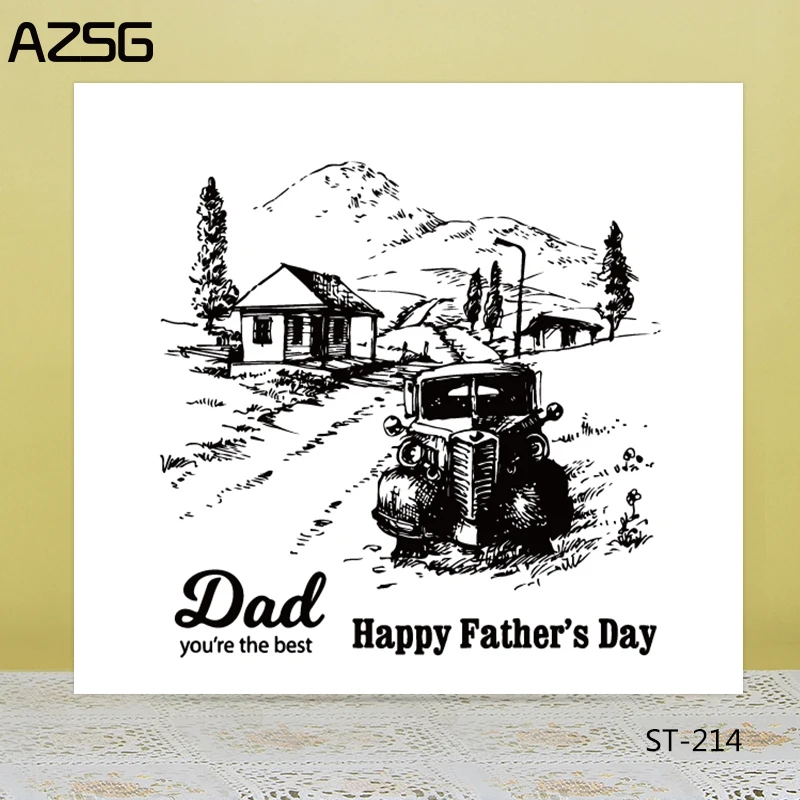 

AZSG Happy Father's Day Clear Stamps For DIY Scrapbooking/Card Making/Album Decorative Silicone Stamp Crafts