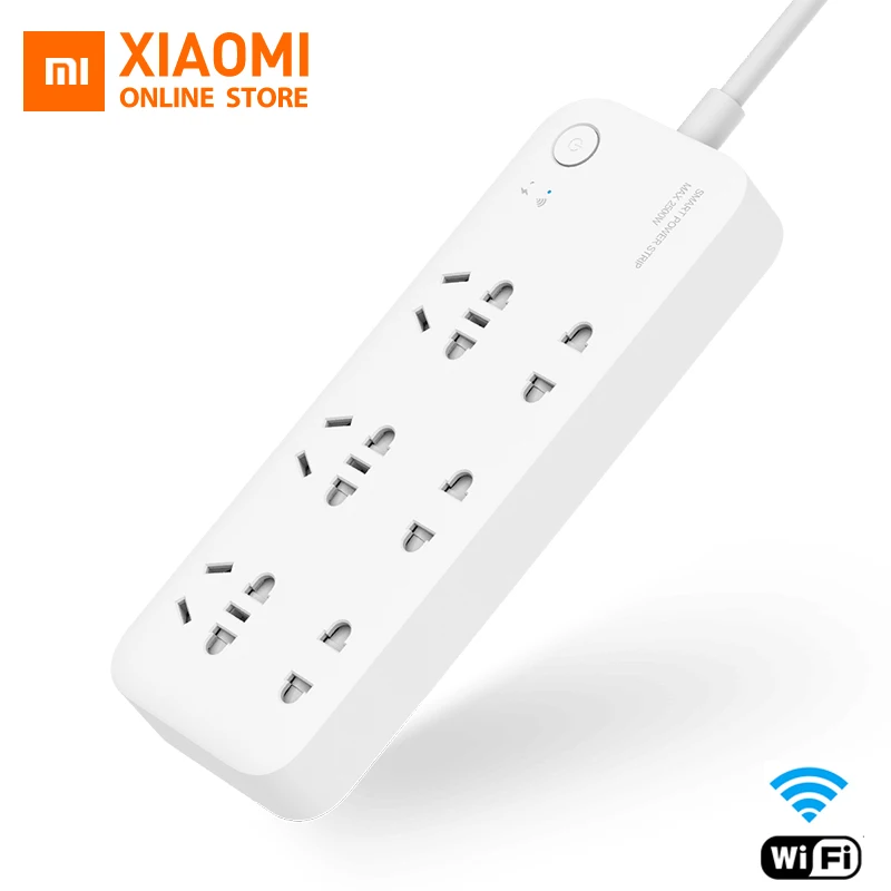 Оригинальный Xiaomi Mijia Smart power Strip Intelligent 6 портов WiFi беспроводной пульт