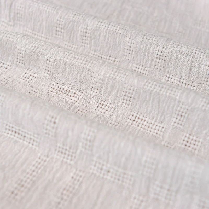 Cotton White Checked Woven Cotton Fabricin Fabric from Home & Garden