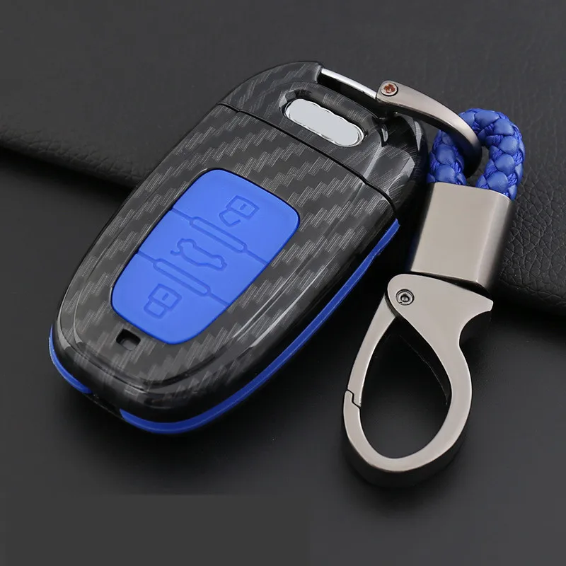 ABS-Carbon-Fiber-Shell-Silicone-Cover-Key-Case-Cover-For-Audi-A3-A4-B6-B7-B8 (1)