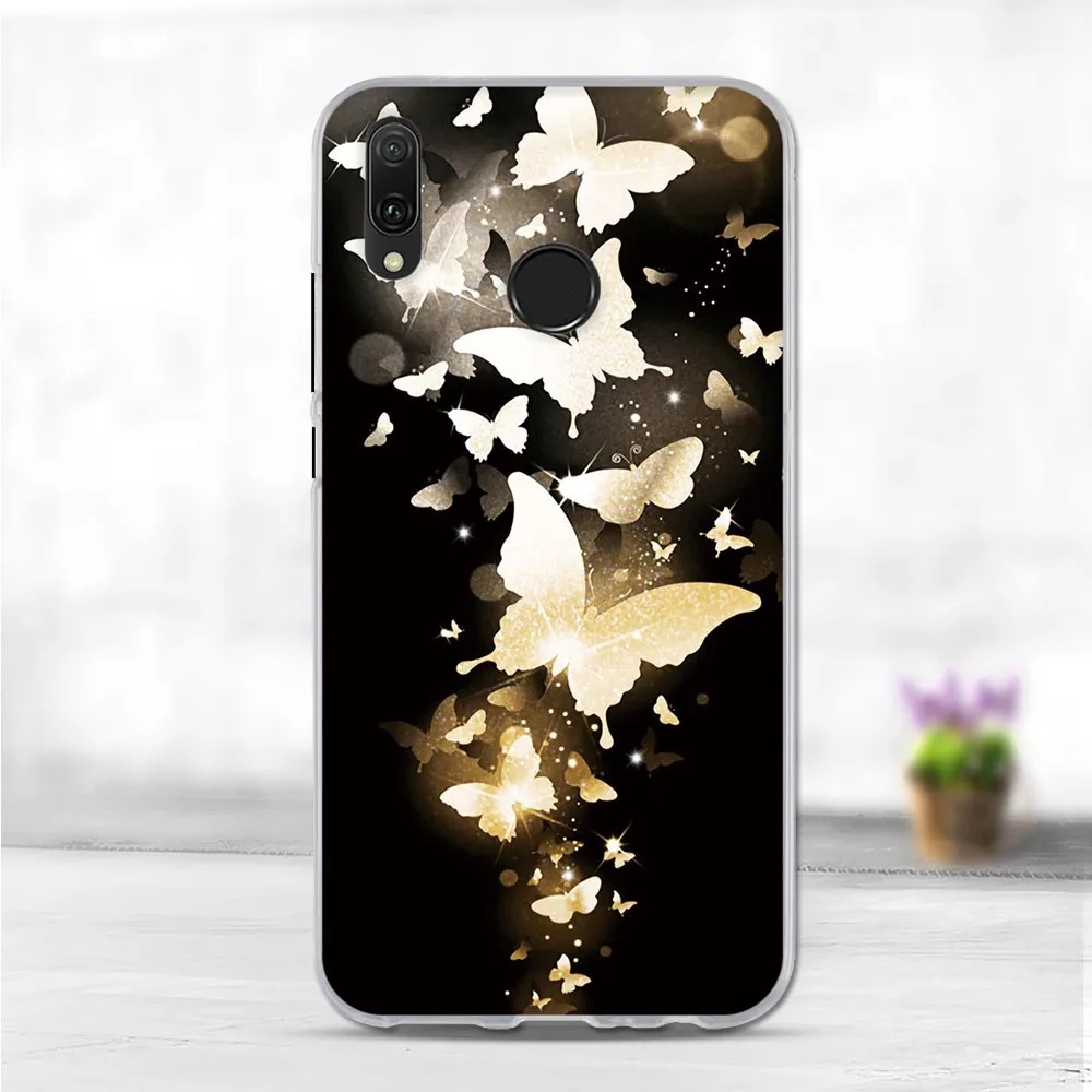 Силиконовый чехол для Huawei Y9 2019 с рисунком животных из мультфильмов мягкая задняя