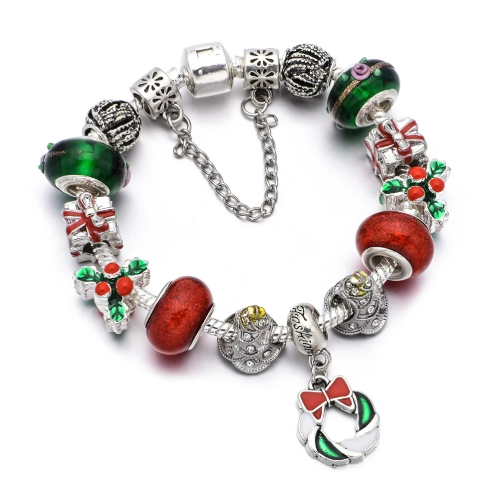 KEORMA, Рождественский женский браслет с Санта Клаусом и бусинами для ...