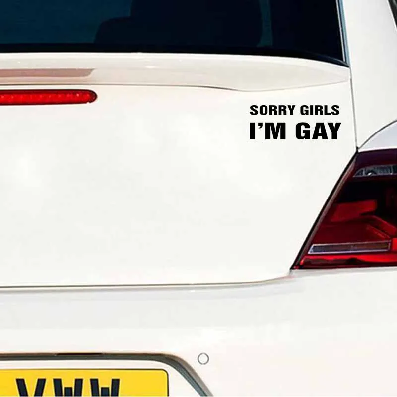 QYPF 14 см* 5,3 см забавная виниловая наклейка на автомобиль с надписью «Sorry Girls I'm Gay», черный, серебристый цвет, аксессуары C15-1948