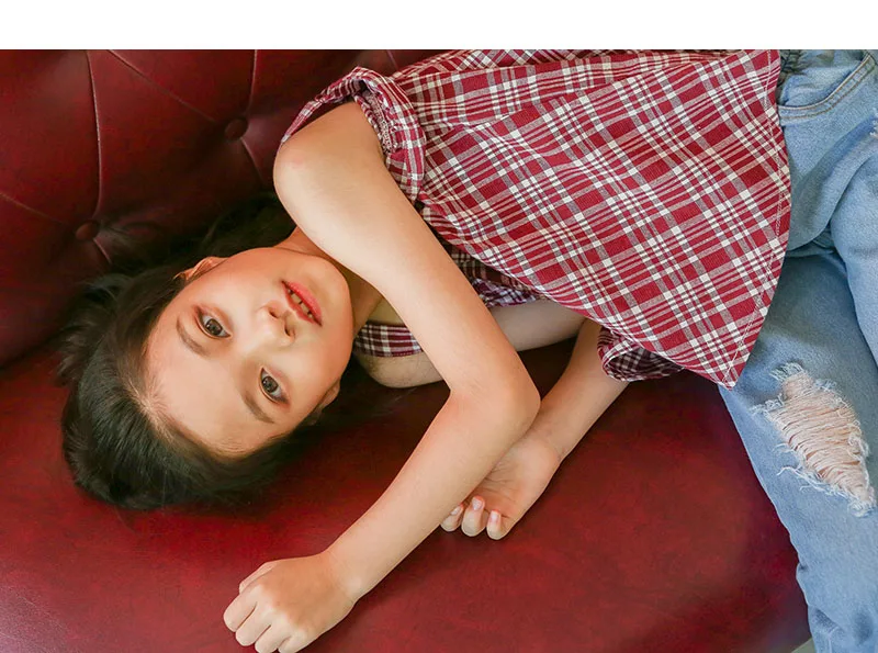 teenage girls blouses shirt clothing kids clothes children summer 2018 plaid cotton baby teens girl school sleeveless tops vest  4 5 6 7 8 9 10 11 12 13 14 15 16 Years little teenage girls kids clothing lolita blouse (5)