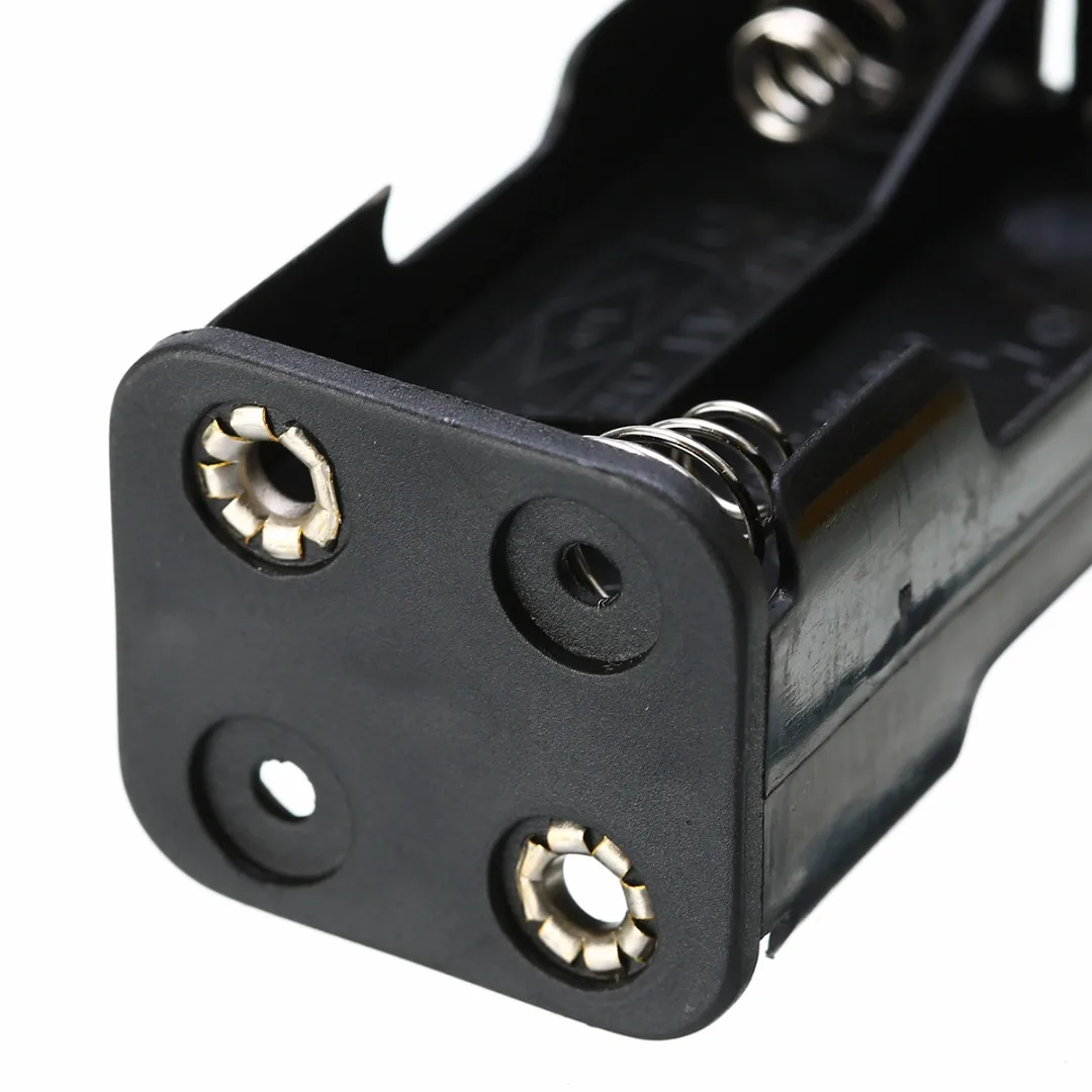 1Pcs Black Plastic Dual Box 6.0V 4xAA Battery Holder with Futaba Plug For RC Aircraft Car Boat DIY Craft New