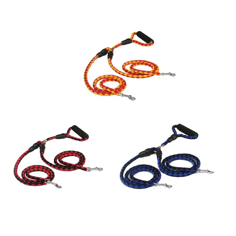 Nylon Dog Leashes double head hook Pet Training Walking Safety Mountain Climbing Rope Belts