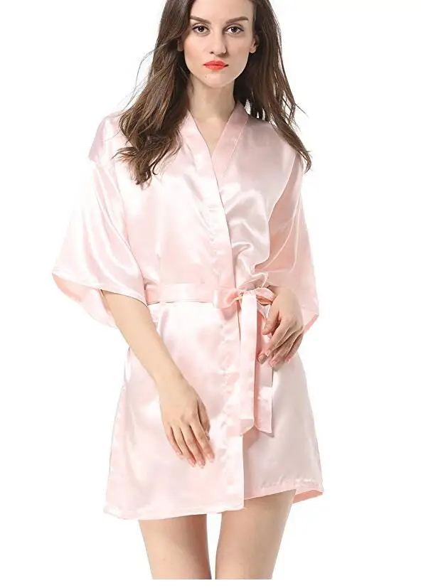 Черный китайский женский халат из искусственного шелка банные вечерние платья, Лидер продаж кимоно, юката, банный халат сплошной цвет пижамы s m l xl XXL NB032 - Цвет: As the photo show