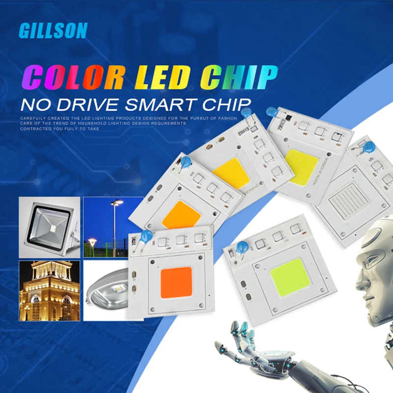 

GILLSON COB LED Chip Bulb 20W 30W 50W PCB Chip 220V Smart IC Floodlight Street Lamp Light Source White Warm White 4 Pieces/Lot