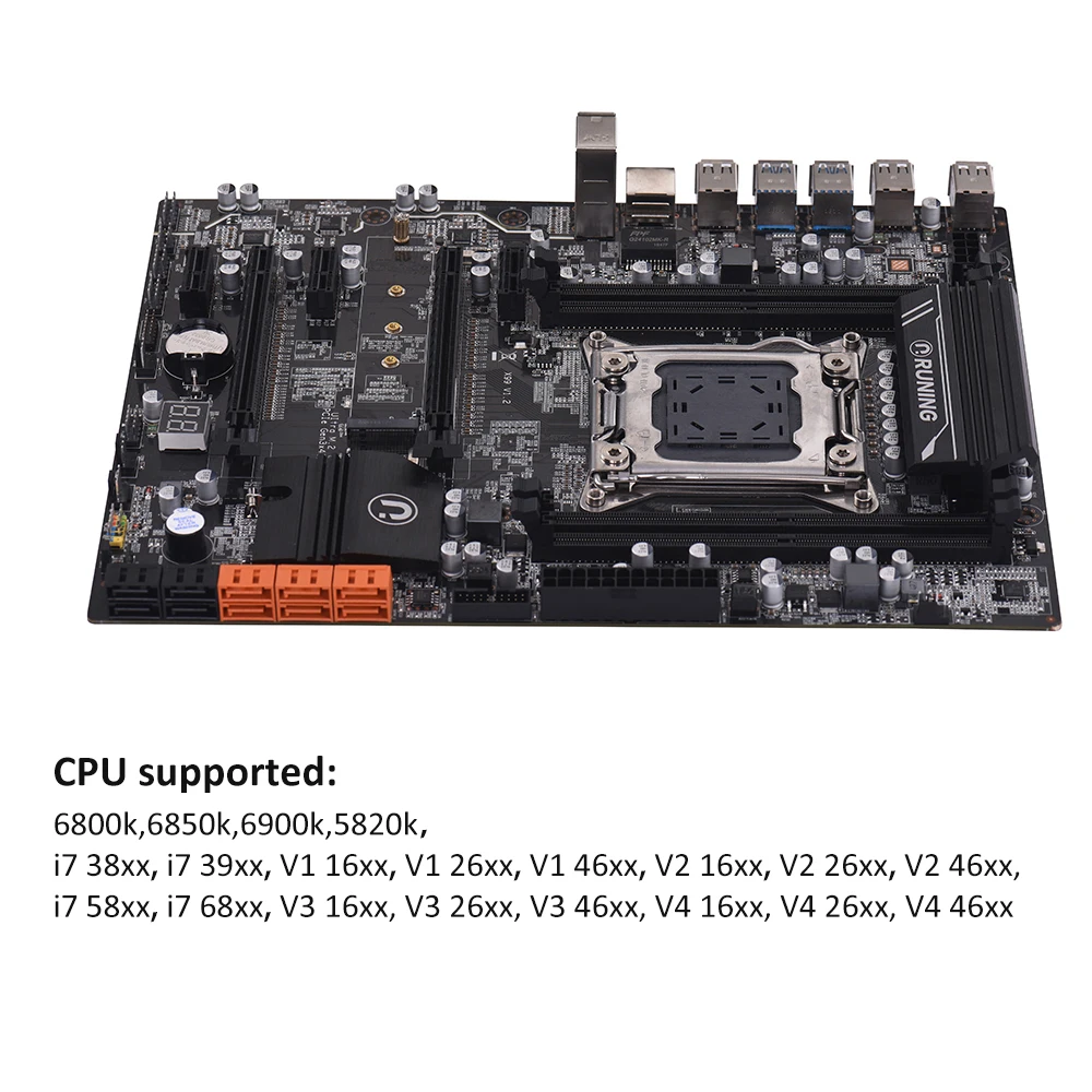 Clearance X99 V1.2 Motherboard ATX LGA2011 SATA 3.0 USB3.0 Ports Motherboard I7 Serial /E5-V3/E5-V4 4 DIMM Slots DDR4 64GB Memory Capacity 13