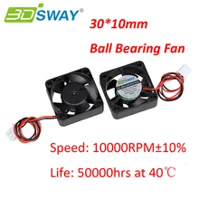 3 DSWAY 3D Принтер Части Охлаждения Вентилятор Шариковый Подшипник Вентилятора Высокая Скорость 10000 ОБ./МИН. 30*30*10 мм 12 В 24 В С XH2.54-2P Dupont Провода 150 мм