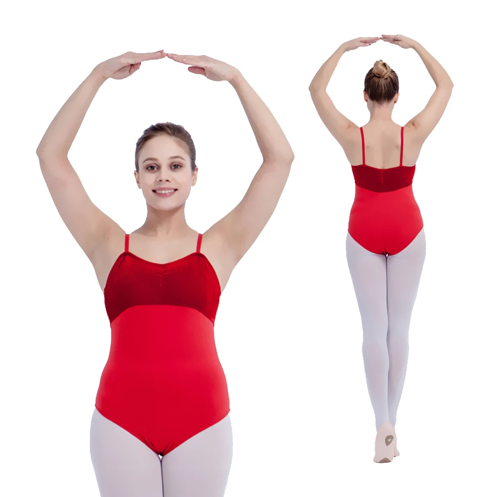 Red-Velvet-and-Cotton-Lycra-Single-Straps-Camisole-Ballet-Dancing ...