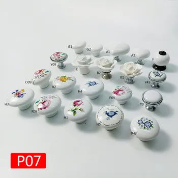 Single Hole Knobs Rose Round Heart Shape Furniture Cabinet Knobs And Handles Drawer Knobs Ceramic Knobs For Furniture Kitchen