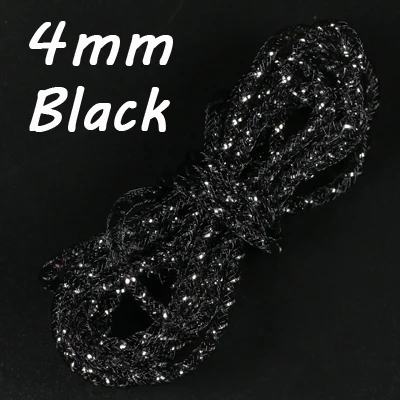 ICERIO 2 м/упак. 4 мм многоцветная Голографическая мишура майларовая сетка трубка оплетка туба мухобойка для тела вспышка материал - Цвет: Black