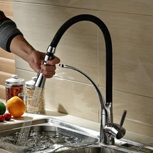 Becola новый дизайн тянуть вниз смеситель для кухни хром латунь раковины смеситель черный кран на бортике B-9205B