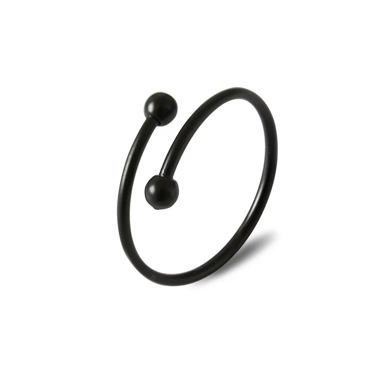 

Small ball open adjustable cross black/gold/black rings korean minimalist double ball cute ring jewelry accessories finger ring