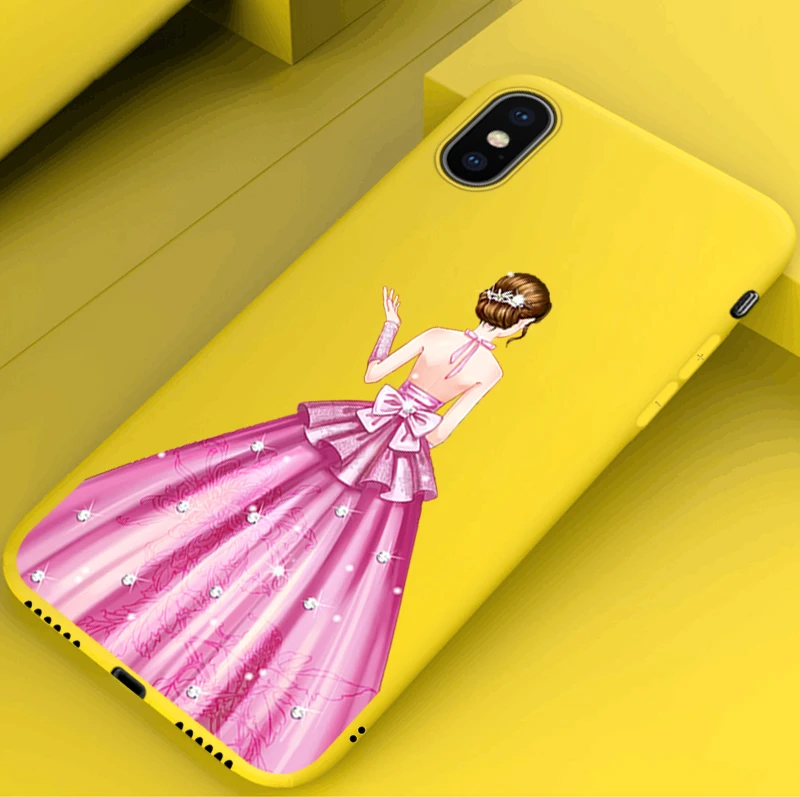 Женский чехол EiiMoo для iPhone 8 7 6s 6 Plus силиконовый мягкий чехол-накладка X XR XS Max