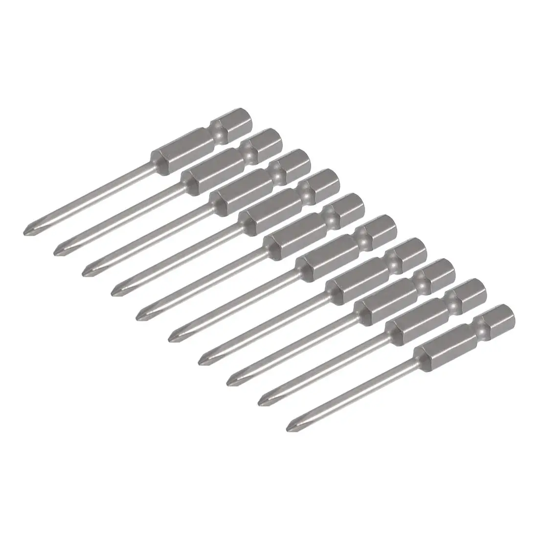 

10 Pcs 1/4" Hex 65mm Length 3mm Phillips PH0 Magnetic Screwdriver Bits