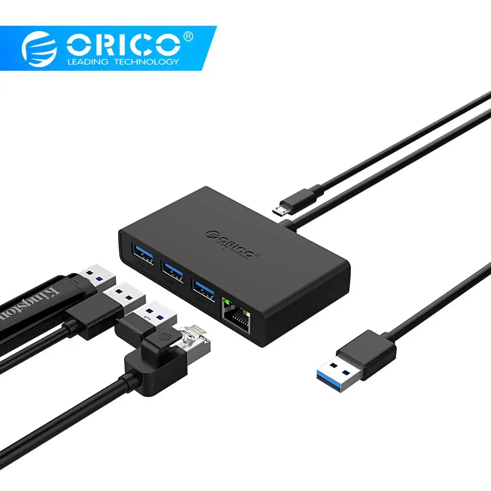 

ORICO USB3.0+Gigabit Ethernet Port HUB Mini Hub For Desk/Office/Home USB3.0 Hub