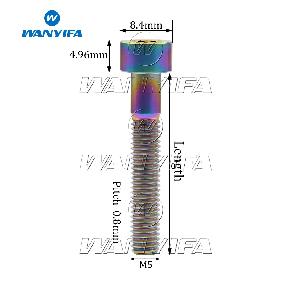 Wanyifa Титановые Болты Винты M5x40 45 50 55 60 мм клеймо для подседельный штырь для горного велосипеда