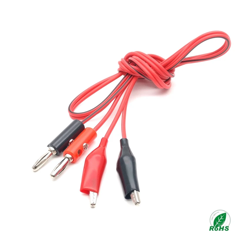 

1 Pair Alligator Testing Cord Lead Clip to Banana Plug for Multimeter Test#