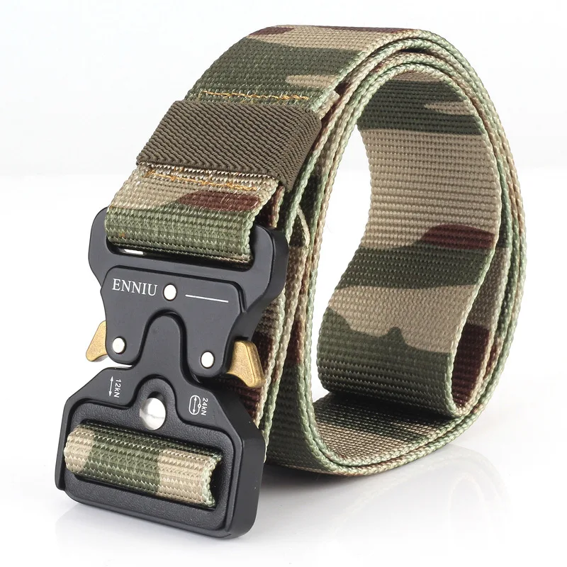 

Men Wide Belt Nylon Military Tactical Waist Belt Metal Buckle Adjustable Army SWAT Heavy Duty Waist Belt Hunting Accessories 43M