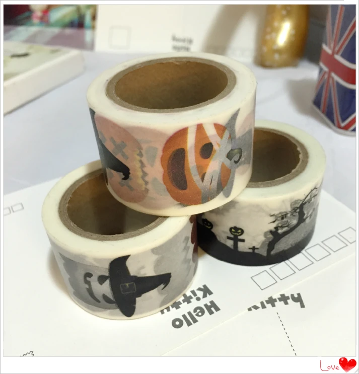 

Free shipping high quality 30mm*10m halloween washi tape/Pumpkin and Demon diy and masking japan washi tape