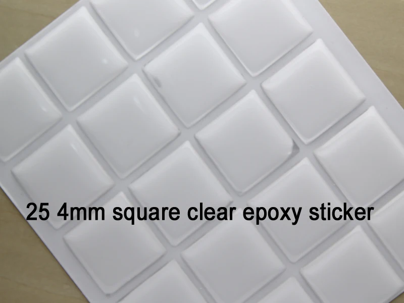 Tiles Domes Dots Seals 35mm Square Clear Epoxy Stickers FREE SHIPPING