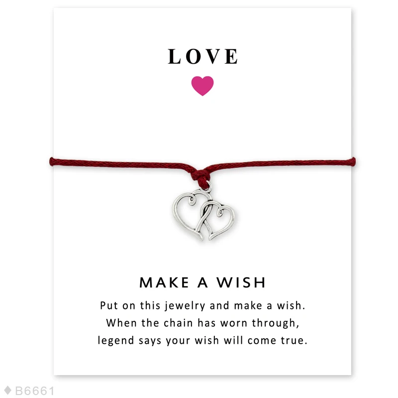 

1pcs Infinity Charm Card Bracelets Make Wish Wax Cords Suede Women Men Girl Boy Unisex Jewelry Gift Adjustable 7138-7141