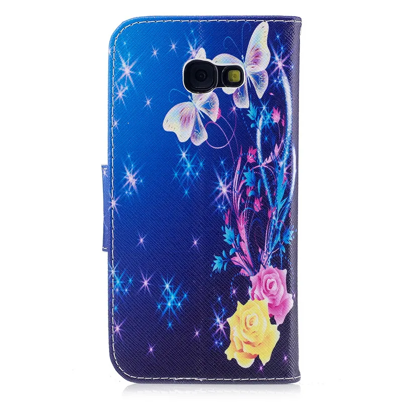 Wekays Красивая мультяшная бабочка кожаный флип чехол СПС Coque samsung Galaxy A3 SM-A320F A5 SM-A520F чехол