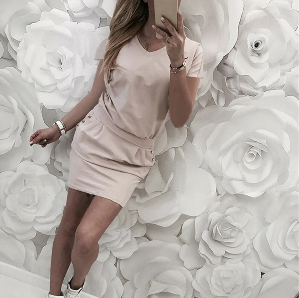 

Womens Dress Vestido Short Sleeve Slim Bodycon Dress Tunic Crew Neck Casual Pencil Dress New Arrival drop shipping vestidos de
