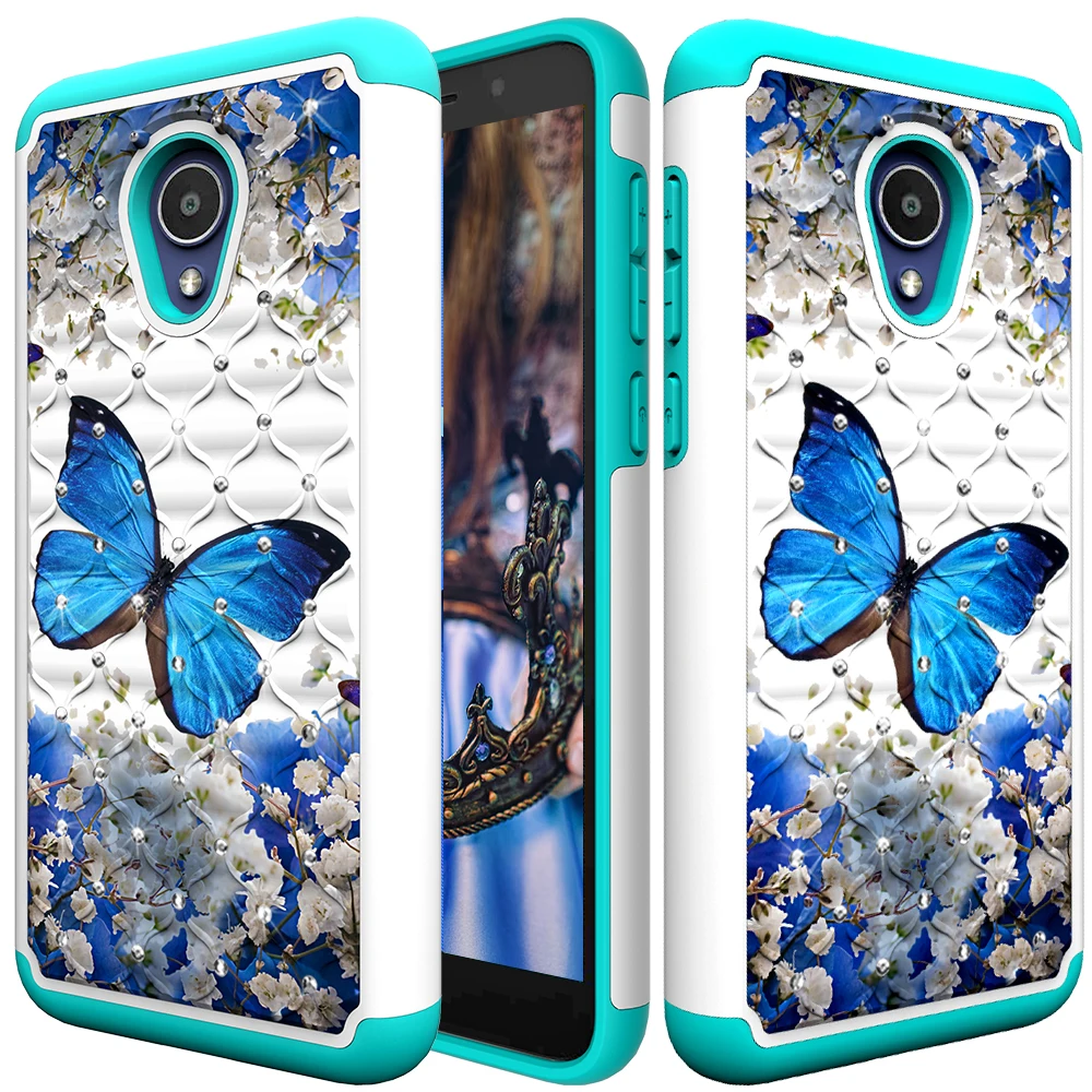 Блестящий Мягкий силиконовый гибридный Чехол 2 в 1 для телефона Alcatel 1X Evolve / TCL LX