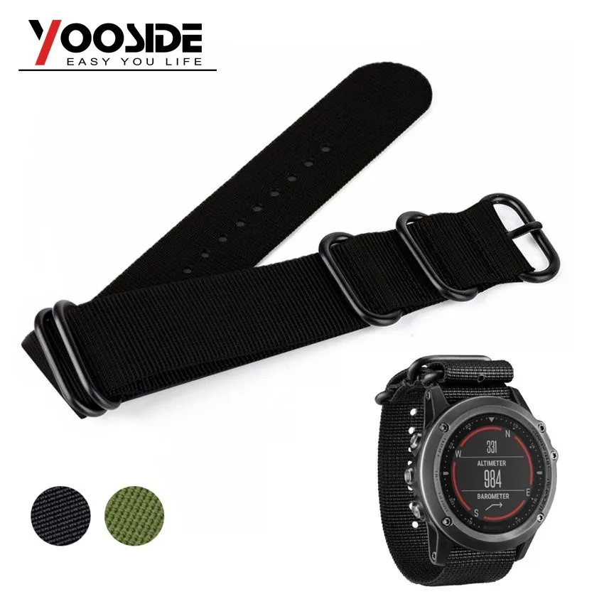 Ремешок нейлоновый для спортивных часов Garmin Fenix 5X/ 3/3 HR/D2/спуск Mk1 26 мм|wristband strap|garmin