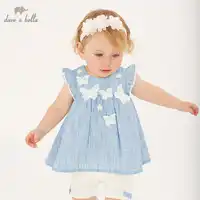DB10237 dave bella spring baby fashion clothing sets girls lovely short sleeve suits children print clothes
