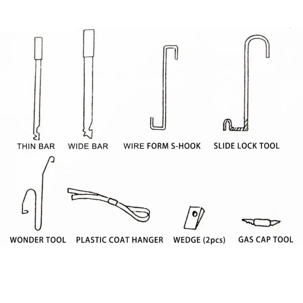 9 шт./компл. Универсальный Автомобильный замок, комплект аварийного инструмента, открытый инструмент для двери, специальные инструменты для ремонта автомобилей, инструменты для обслуживания дверей