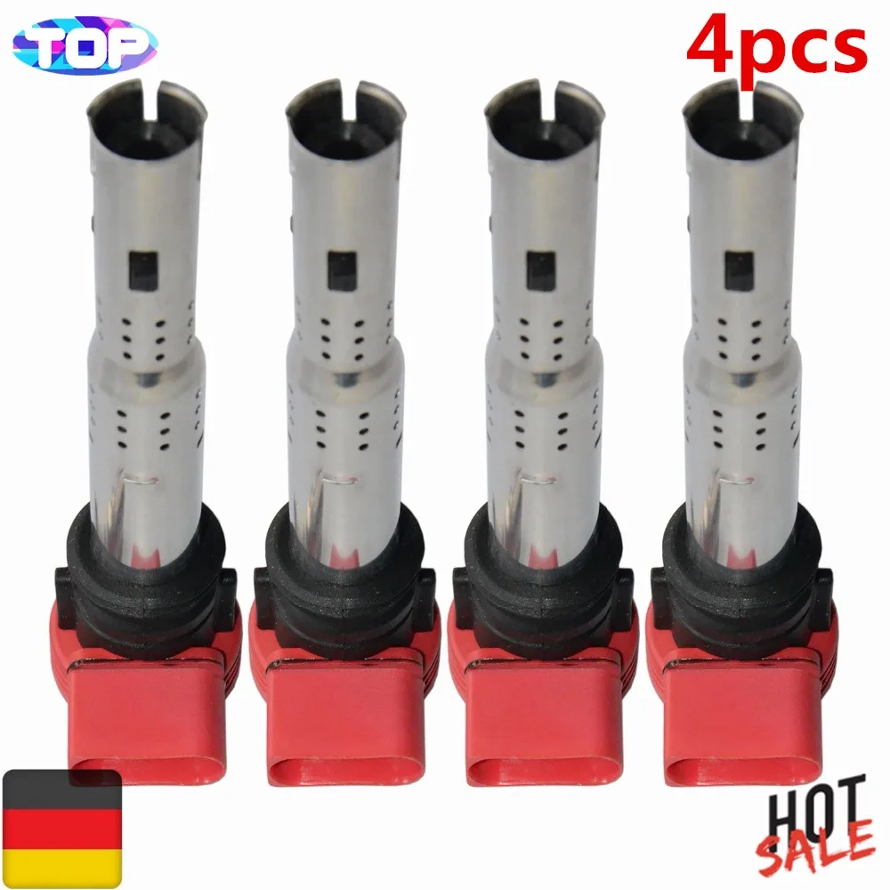 4Pack Ignition Coil For Porsche Audi TTS TT Q5 Allroad A5 A4 A3 VW