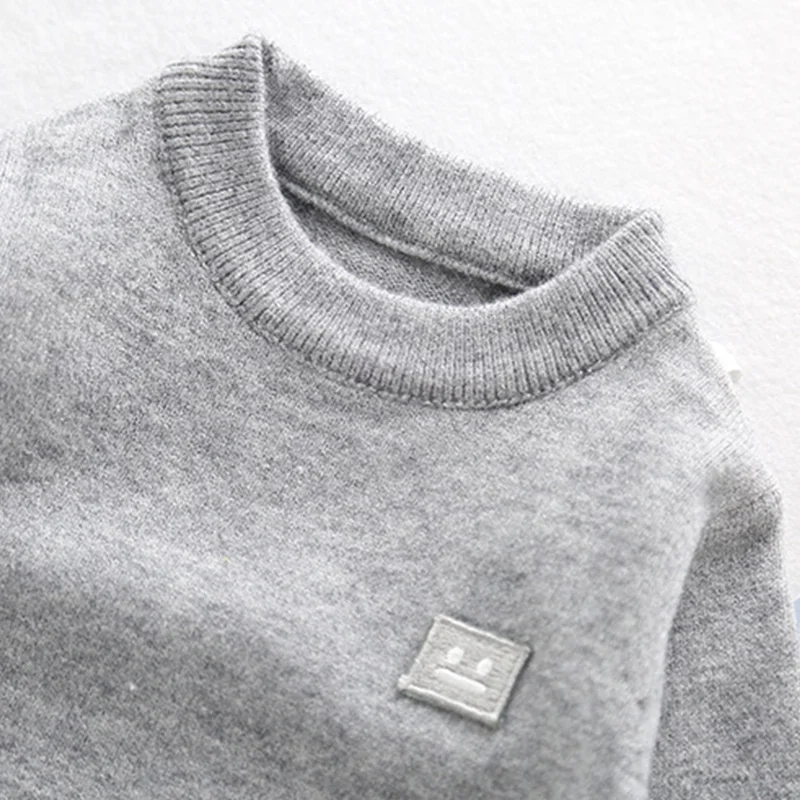 Wool Soft Children Sweater Casual Smile Kids Pullover Long Sleeve O-Neck Solid Sweater For Children Warm Winter Pullover Kids (4)