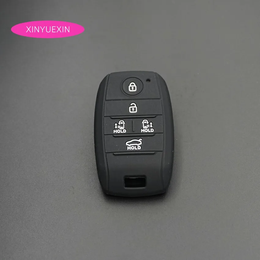 Xinyuexin силиконовый резиновый чехол для ключей FOB KIA Grand Carnival Smart Keyless Автомобильный