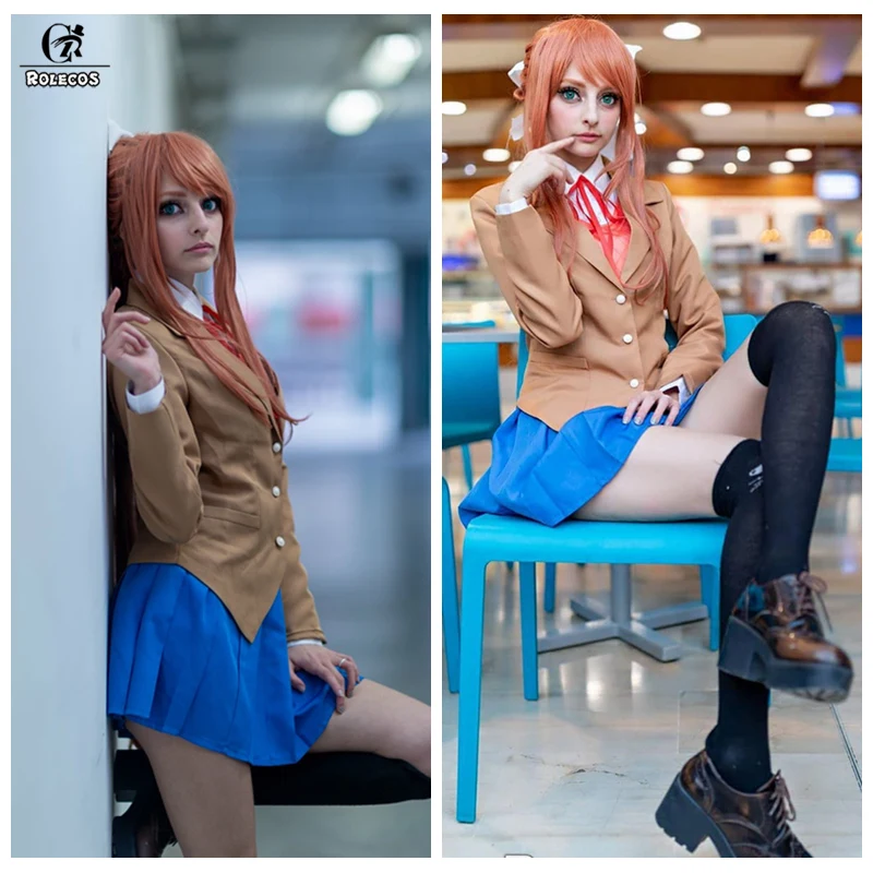 ROLECOS Doki Doki Literature Club Monika Sayori Yuri Natsuki Cosplay Costume School Uniform for Women and Girls image 2