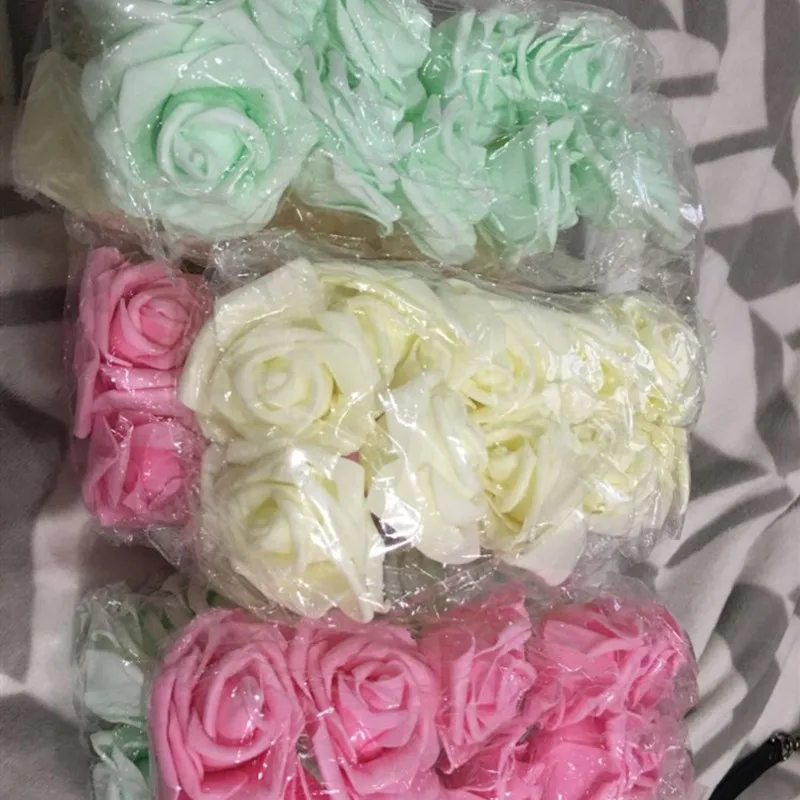 10/20pcs 6cm PE Foam Rose Flowers Artificial Flowers For Home Wedding Deco Bride Bouquet Scrapbooking DIY Birthday Gift Supplies