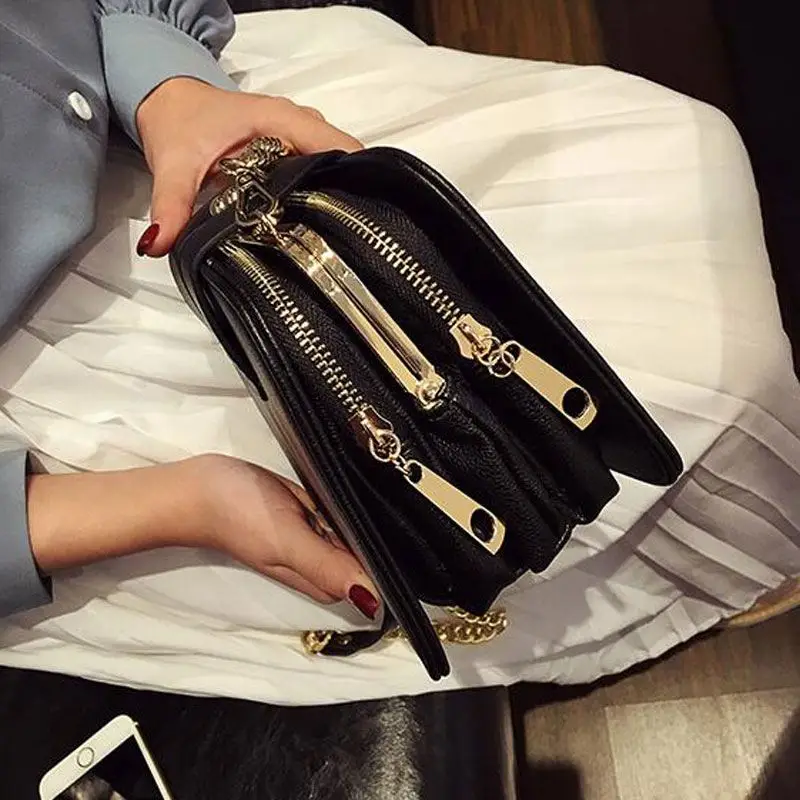 FGGS Spring New Fashion Women Shoulder Bag Chain Strap Flap Designer Handbags Clutch Bag Ladies Messenger Bags With Metal Buck