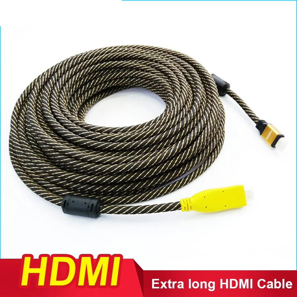 

Nylon Braided Gold Plated HDMI Cable Male to Male Built-in IC V1.4 1080P 3D HDTV 25M 30M 35M 40M 45M 50M 60M 70M