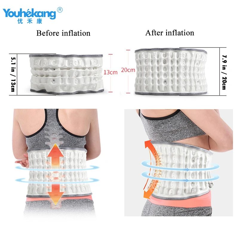 Youhekang ортопедический Поясничный пояс Тяговый медицинский надувающийся воздушный поддерживающий диск грыжа терапия тяговое устройство облегчение боли в талии