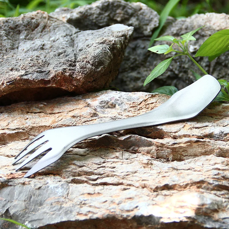 Вилка и ложка Tiartisan Ta8101 титановая 3 в 1 легкая столовая посуда для кемпинга