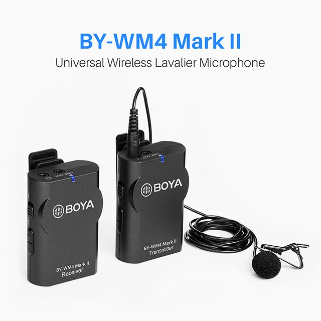 BOYA BY-WM6 BY-WM4 Mark II BY-WM8 Pro UHF Беспроводная микрофонная система всенаправленный петличный микрофон для DV DSLR - Цвет: BY-WM4 Mark II