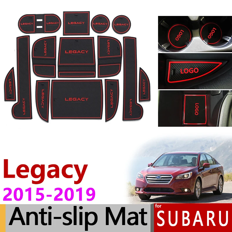 Нескользящие коврики ворота Слот коврик Coaster для Subaru Legacy 2015 2016 2017 2018 2019 2020 резиновый колпачок колодки аксессуары для автомобильных наклеек