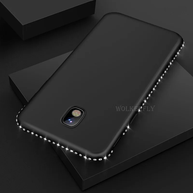 Мягкий TPU чехол для samsung Galaxy S9 S8 S10 плюс A8 A6 J8 J6 J4 A5 A7 A3 J5 J7 J3 S7 Edge Note 9 8 Bling Обложка - Цвет: Black