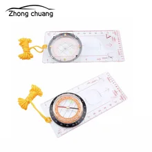 Advanced 1pc Camping Hiking Compass Outdoor Portable Mountaineering Camping Ruler Map Magnifying Glass Liquid Filled Compass hiking camping north pointer compass