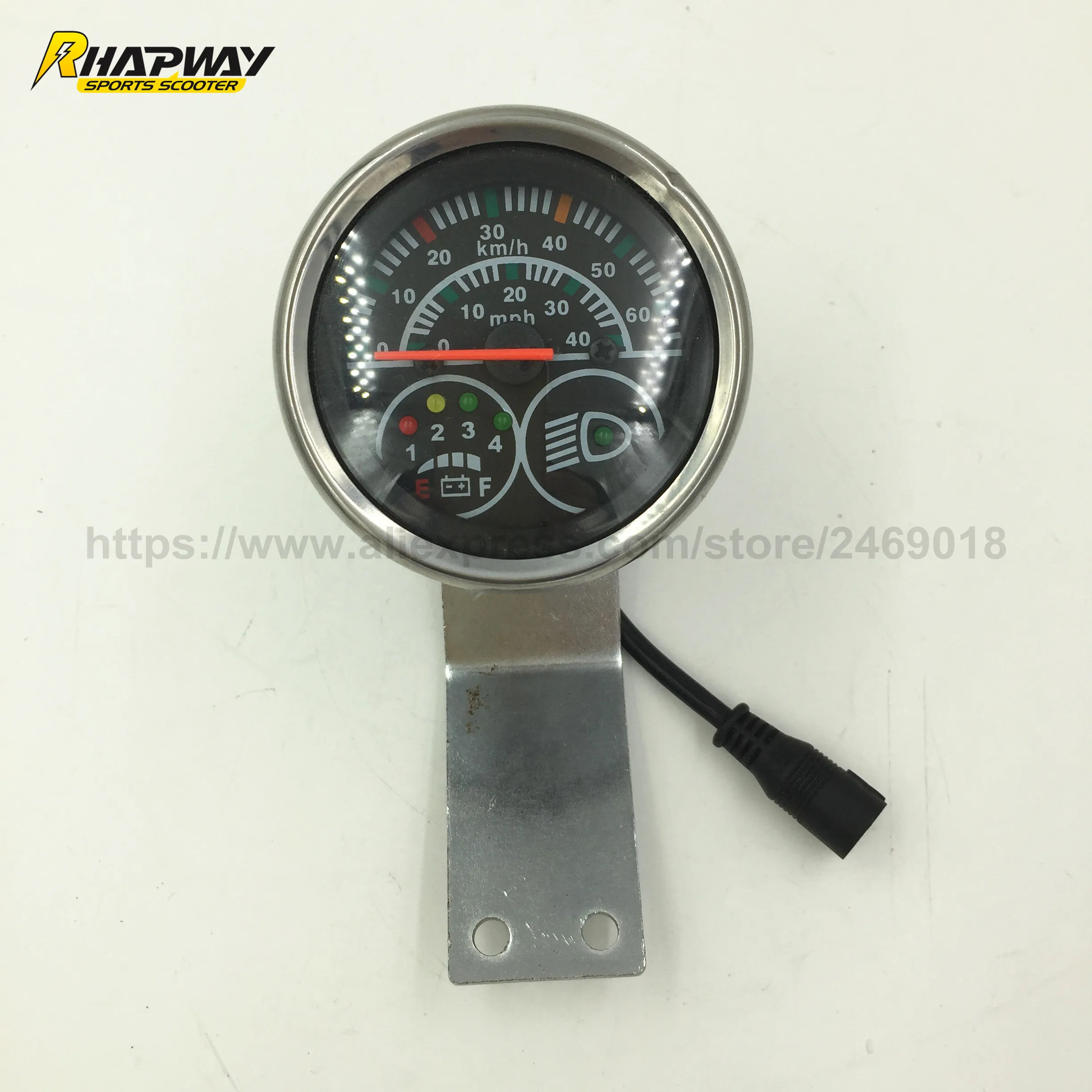 Electric Scooter Speedometer 48V Scooter Speed Indicator with Battery